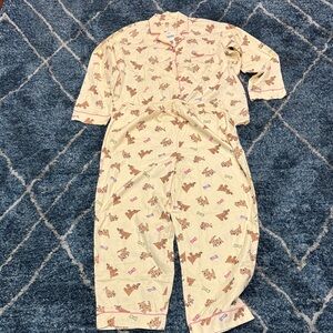 New Classic Elements women’s buttery, yellow Dog Print Pajama Set size 1X